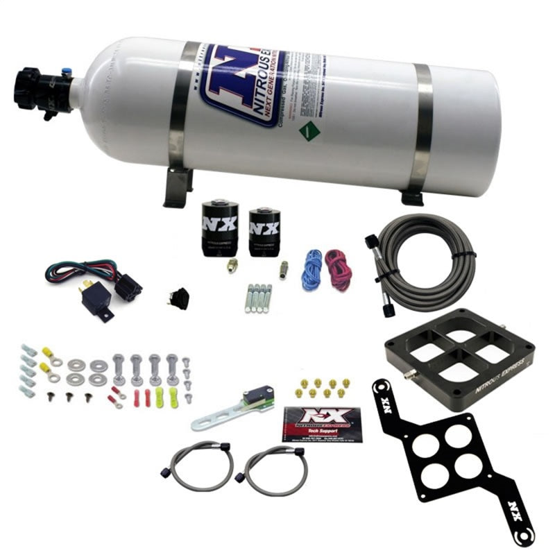 Load image into Gallery viewer, Nitrous Express Dominator Single Entry Billet Crossbar RNC Nitrous Kit (250-750HP) w/15lbbottle
