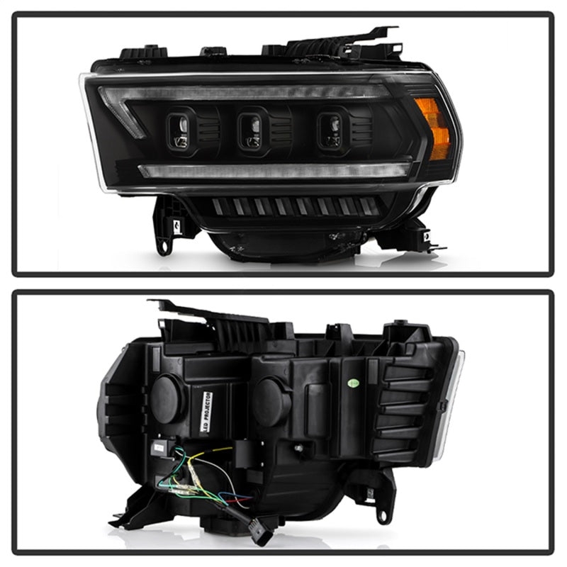 Load image into Gallery viewer, Spyder 19-22 Dodge Ram 2500/3500 (Halogen Model Only) Proj. Headlights (PRO-YD-DR19HDHALAP-SEQ-BK)
