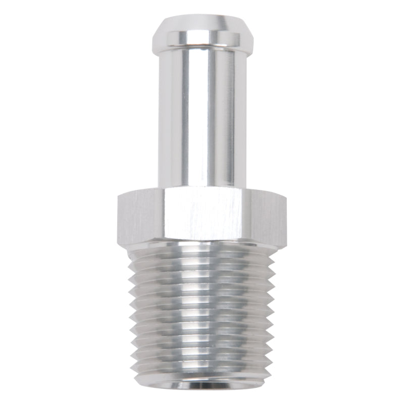 Load image into Gallery viewer, Edelbrock Hose End Straight 1/2In NPT to 1/2In Barb Clear Anodize
