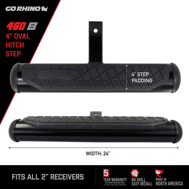 Load image into Gallery viewer, Go Rhino 4in Oval Hitch Step - Black

