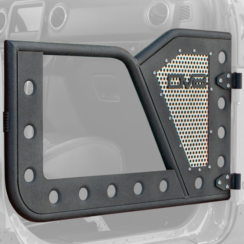 Load image into Gallery viewer, DV8 Offroad Jeep 18+ Wrangler JL / 20+ Gladiator JT Rear Rock Doors w/ Perforated Aluminum Mesh
