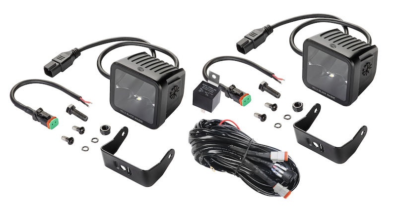 Load image into Gallery viewer, Hella Universal Black Magic 3.2in L.E.D. Cube Kit - Spot Beam
