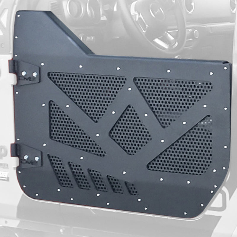 Load image into Gallery viewer, DV8 18-22 Jeep 4 Door JL/JT Aluminum Half Doors with Perforated Mesh Front
