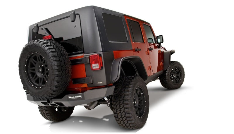 Load image into Gallery viewer, Bushwacker 07-18 Jeep Wrangler Unlimited Flat Style Flares 4pc 4-Door Sport Utility Only - Black

