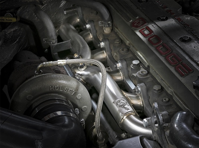 Load image into Gallery viewer, aFe Twisted Steel Header Turbo Manifold (T3) 98.5-02 Dodge Diesel Trucks L6 5.9L (td)

