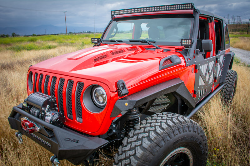 Load image into Gallery viewer, DV8 Offroad 18+ Jeep JL Heat Dispersion Hood - Primer Black
