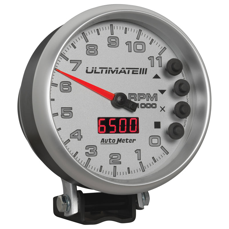 Load image into Gallery viewer, Autometer 5 inch Ultimate III Playback Tachometer 11000 RPM - Silver
