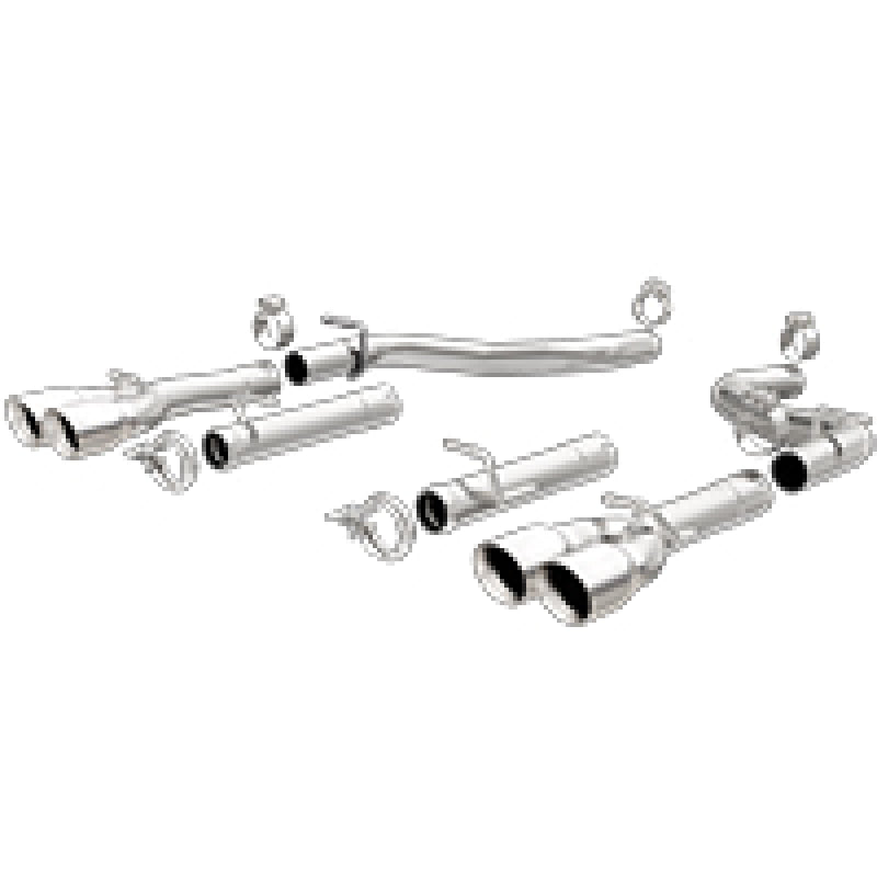 Load image into Gallery viewer, MagnaFlow Axle-Back, SS, 2.5in, Quad Split Rear 3.5in Tip 2015 Dodge Challenger R/T 5.7L
