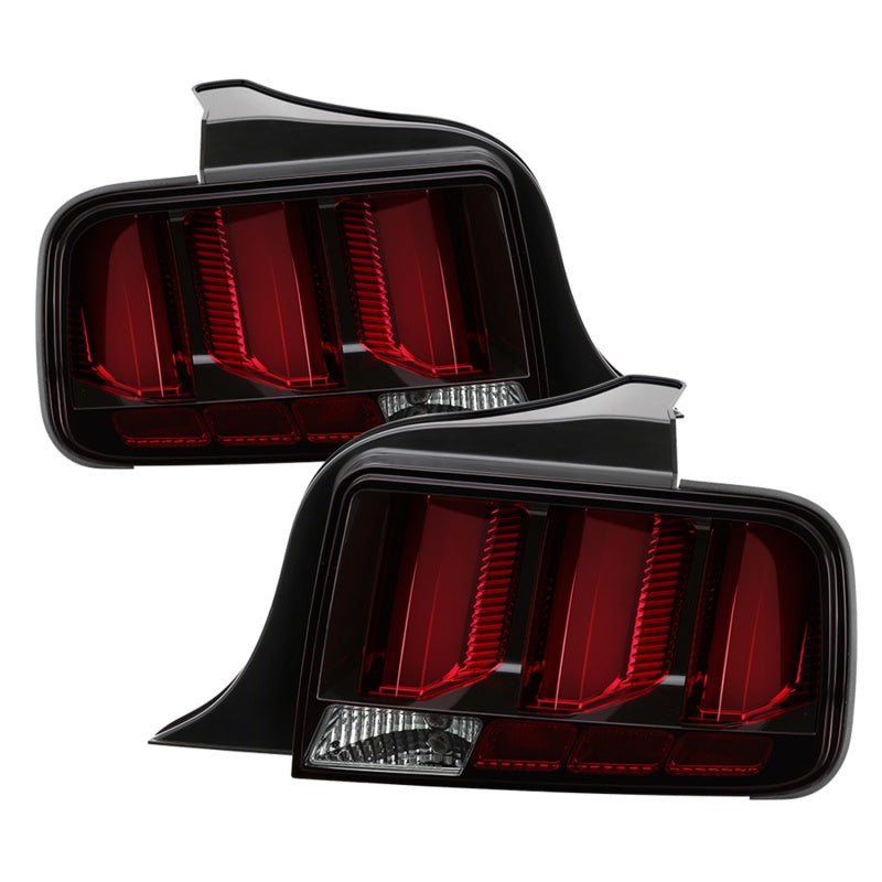 Load image into Gallery viewer, Spyder 05-09 Ford Mustang (Red Light Bar) LED Tail Lights - Black ALT-YD-FM05V3-RBLED-BK
