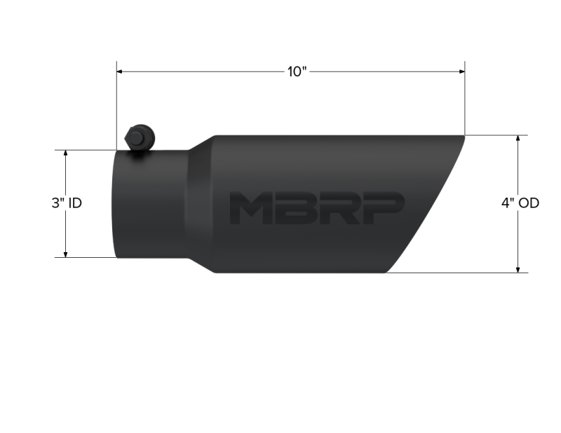 Load image into Gallery viewer, MBRP Universal Tip 4in OD 3in Inlet 10in Length Dual Wall Angled End Black
