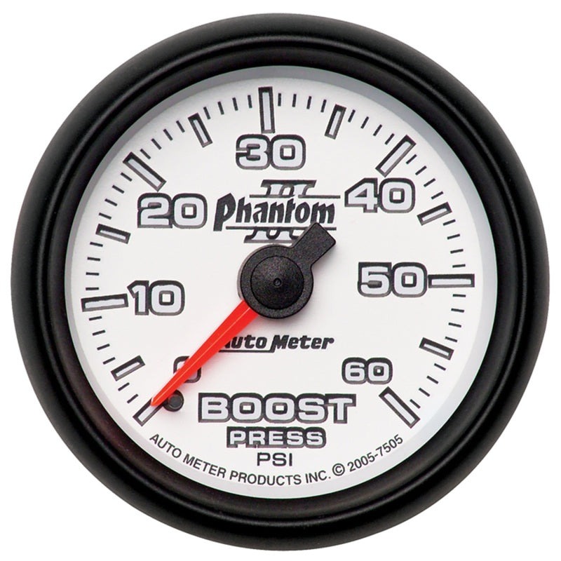 Load image into Gallery viewer, Autometer Phantom II 52.4mm Mechanical 0-60 PSI Boost Gauge
