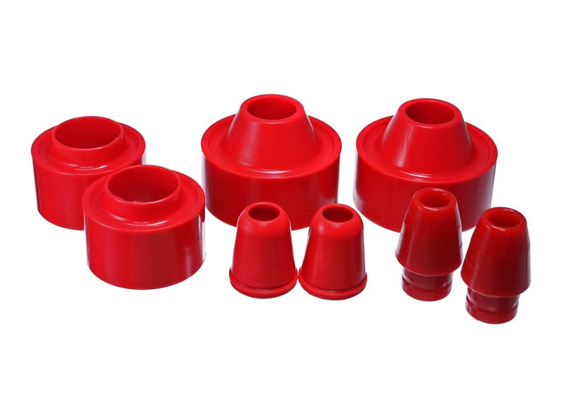 Load image into Gallery viewer, Energy Suspension 07-17 Jeep Wrangler (JK) Red Front &amp; Rear Coil Spring Spacer 1-3/4in Lift Set
