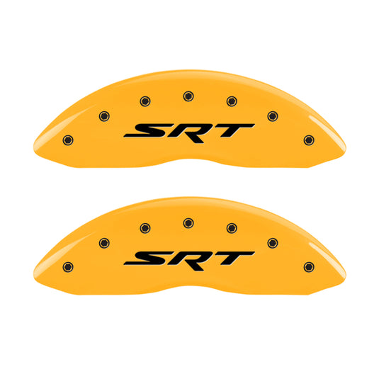 MGP 4 Caliper Covers Engraved Front & Rear Srt Yellow Finish Black Char 2006 Jeep Commander