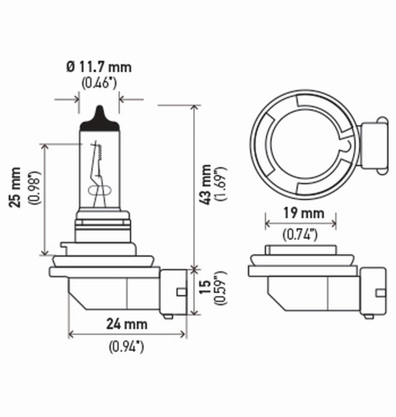 Load image into Gallery viewer, Hella H11 12V 55W PGJ19-2 T4 +50 Performance Halogen Bulb - Pair
