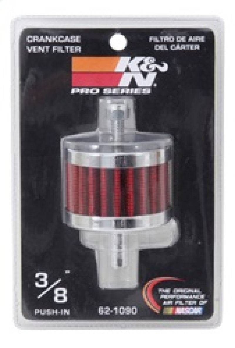 Load image into Gallery viewer, K&amp;N Steel Base Crankcase Vent Filter 3/8in OD Tube  2in OD 1-1/2in Height

