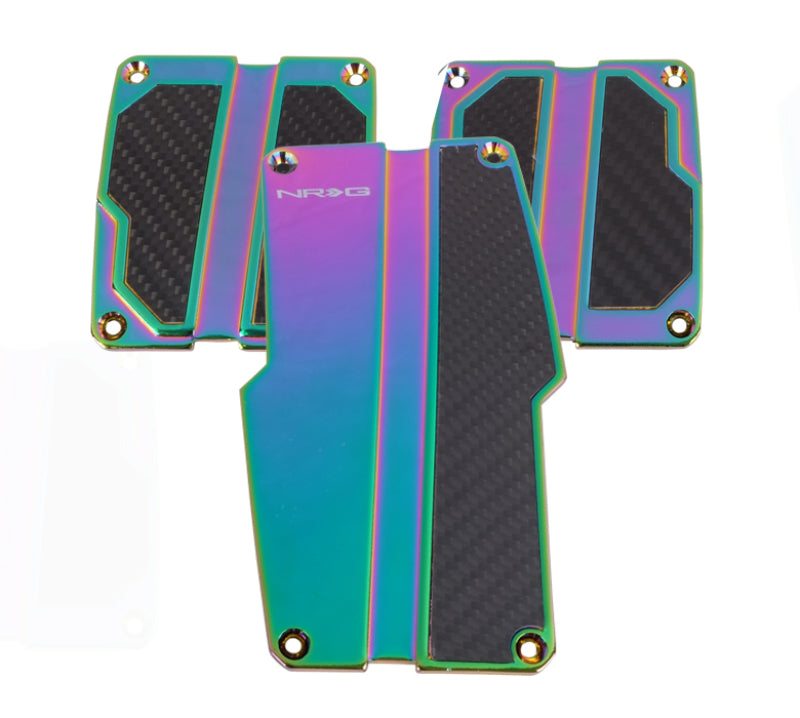 Load image into Gallery viewer, NRG Brushed Aluminum Sport Pedal M/T - Neochrome w/Black Carbon
