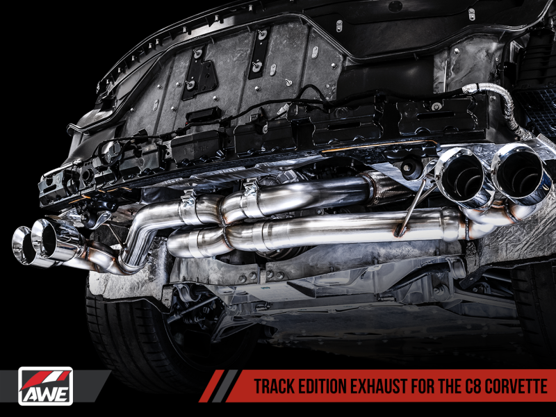 Load image into Gallery viewer, AWE Tuning 2020 Chevrolet Corvette (C8) Track Edition Exhaust - Quad Diamond Black Tips
