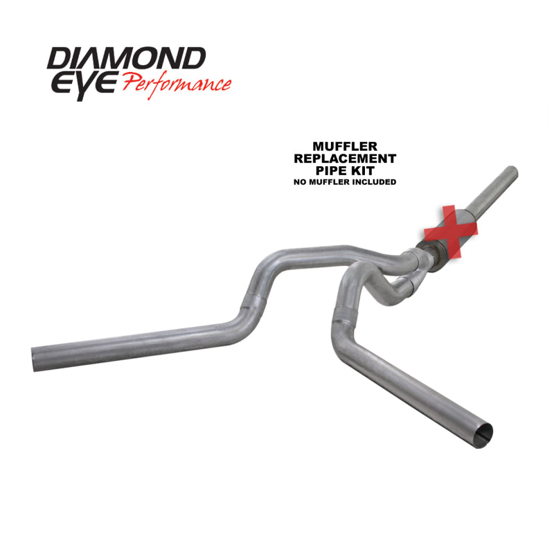 Load image into Gallery viewer, Diamond Eye KIT 4in Catback MFLR RPLCMENT PIPE DUAL AL: 2004.5-2007.5 DODGE CUMMINS 600
