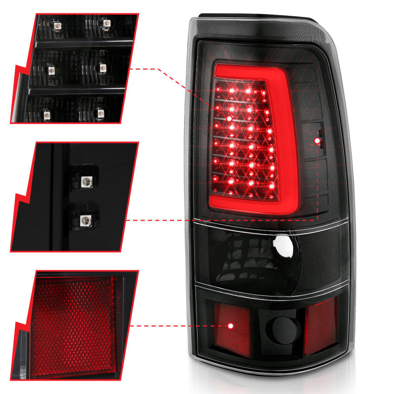 Load image into Gallery viewer, ANZO 2003-2006 Chevy Silverado 1500 LED Taillights Plank Style Black w/Clear Lens
