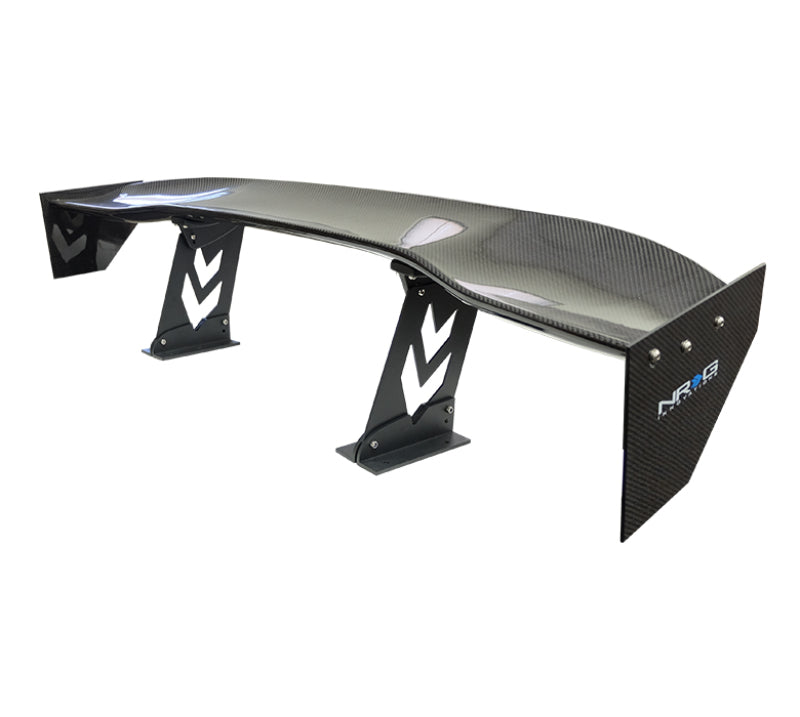 Load image into Gallery viewer, NRG Carbon Fiber Spoiler - Universal (59in.) NRG Logo Large End Plates
