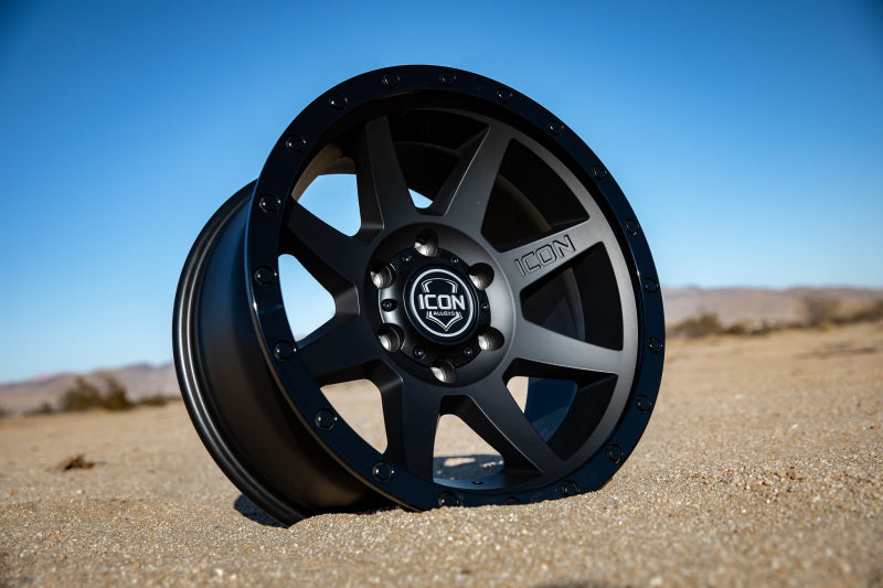 Load image into Gallery viewer, ICON Rebound 17x8.5 6x5.5 25mm Offset 5.75in BS 95.1mm Bore Double Black Wheel
