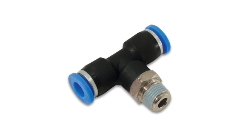 Load image into Gallery viewer, Vibrant Push Lock Vacuum Male Tee Fitting Tube OD 1/4in Male Thread 1/4in NPT
