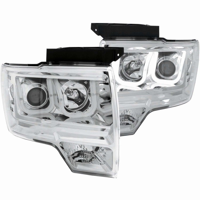 Load image into Gallery viewer, ANZO 2009-2014 Ford F-150 Projector Headlights w/ U-Bar Chrome
