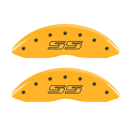 MGP 4 Caliper Covers Engraved Front & Rear Avalanche SS Yellow Finish Black Char 2000 Chevy Tahoe