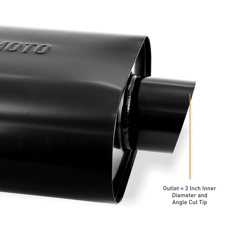 Load image into Gallery viewer, Mishimoto Muffler with 2.5in Center Inlet/Outlet - Angled Tip - Black
