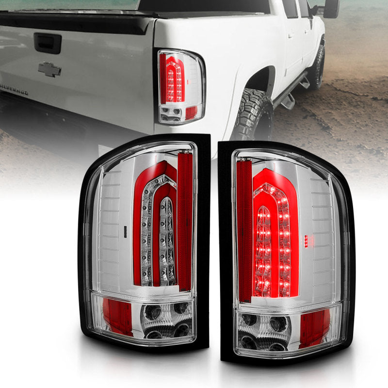 Load image into Gallery viewer, ANZO 2007-2013 Chevrolet Silverado 1500 LED Taillights Chrome
