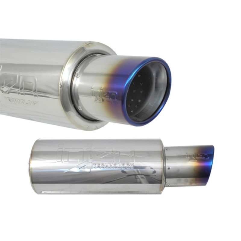 Load image into Gallery viewer, Injen 2 3/8 Universal Muffler w/Titanium burnt rolled Tip and stainless steel resonated inner wall
