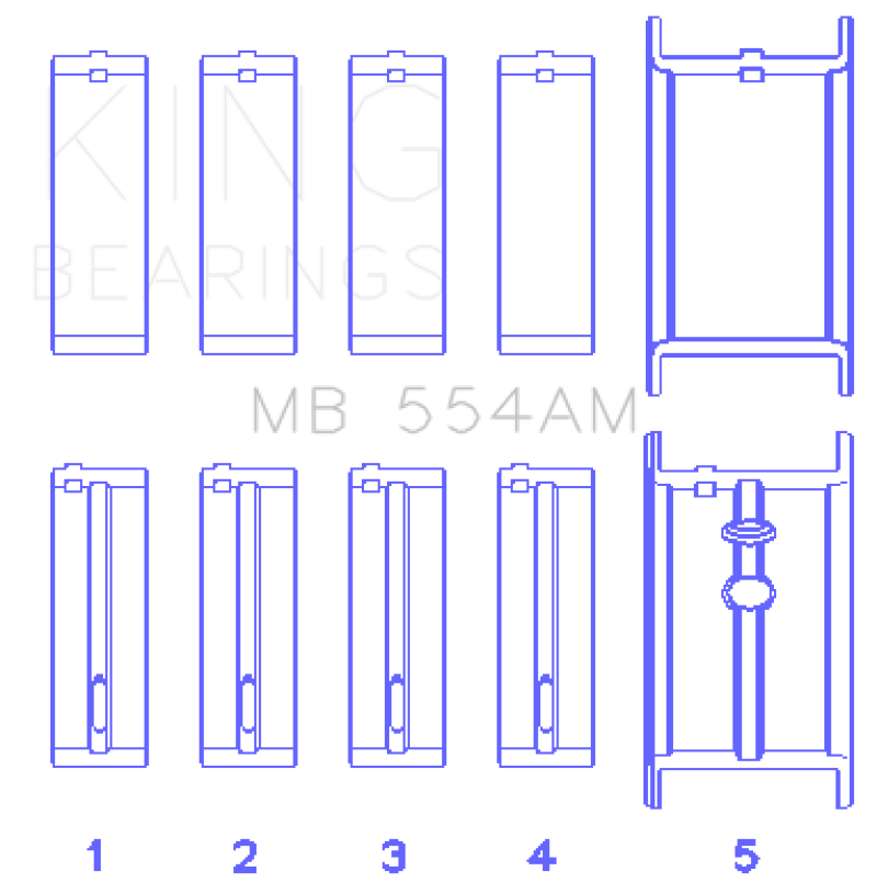 Load image into Gallery viewer, King Engine Bearings GM 265/283/302/327 8 Cyl (0.50 Oversized) Main Bearing Set
