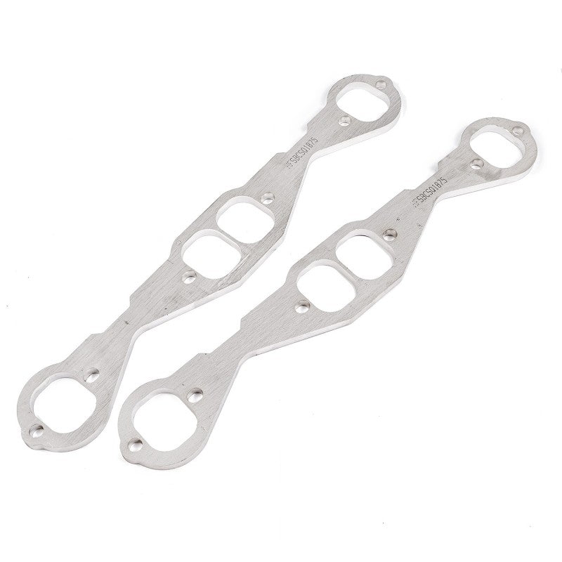 Load image into Gallery viewer, Stainless Works Small Block Chevy Squared Oval Port Header 304SS Exhaust Flanges 1-3/4in Primaries
