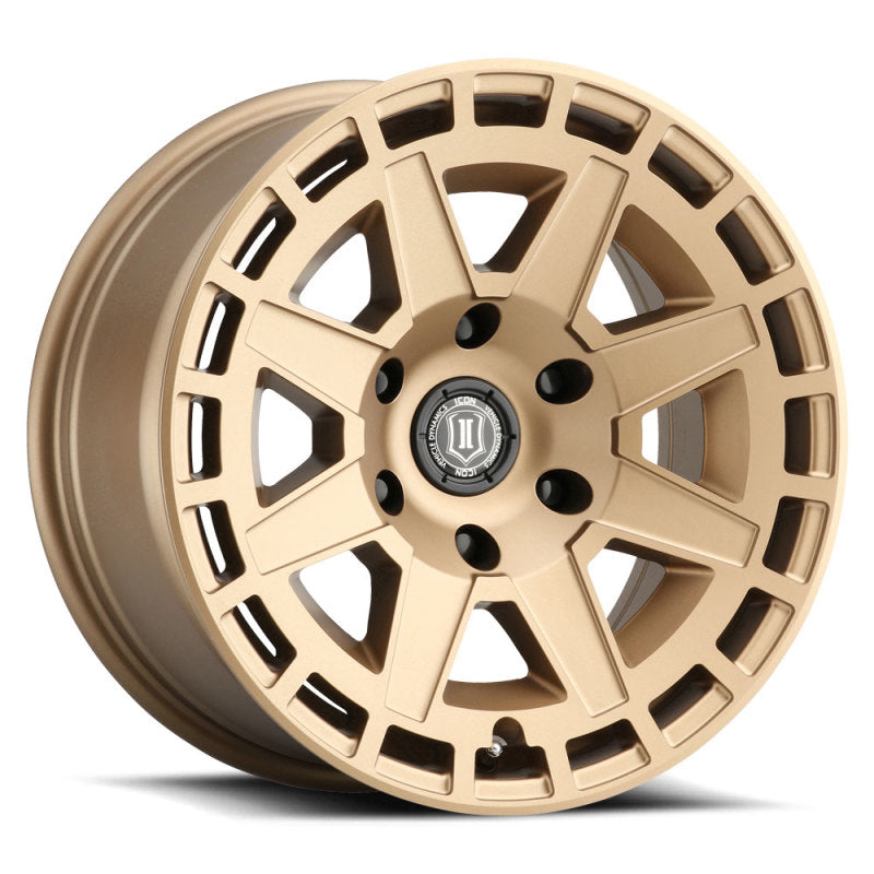 Load image into Gallery viewer, ICON Compass 17x8.5 6x5.5 0mm Offset 4.75in BS Satin Brass Wheel
