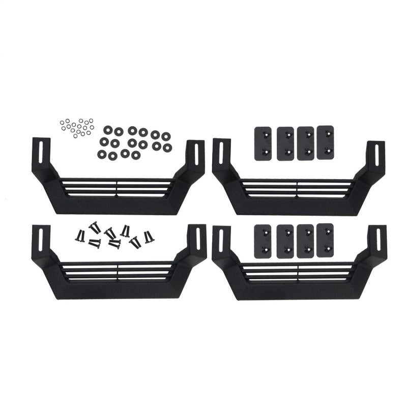 Load image into Gallery viewer, Rampage 1999-2019 Jeep Rock Rail Short Step Universal 4 Piece Set - Black
