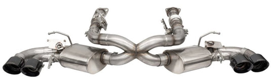 Corsa 2020-25 Corvette C8 3in Valved Cat-Back 4.5in Blk Quad Tips - Fits Factory Perf Exhaust w/ AFM