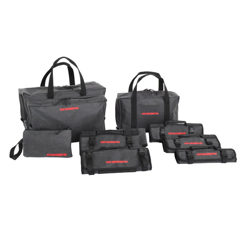 Load image into Gallery viewer, Go Rhino XVenture Gear First Aid Roll - Large (5x5in. Closed) 12oz Waxed Canvas - Black
