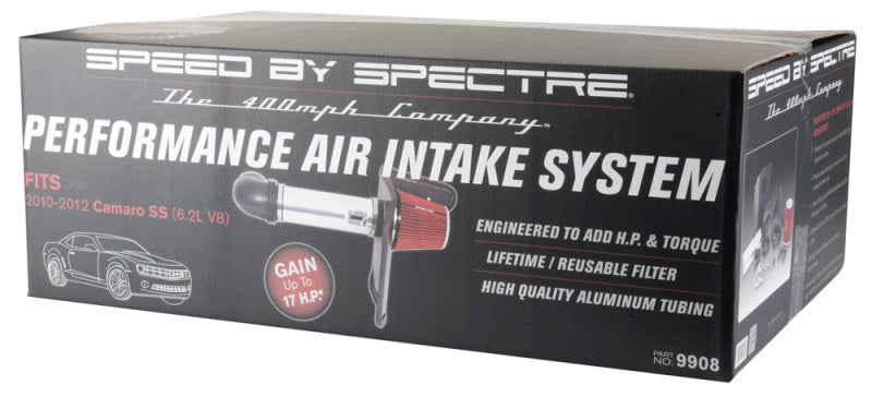 Load image into Gallery viewer, Spectre 10-12 Chevy Camaro V8-6.2L F/I Air Intake Kit - Clear Anodized w/Red Filter
