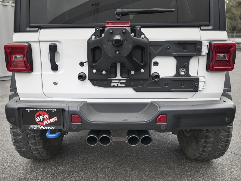 Load image into Gallery viewer, aFe Rebel Series 2.5in. 304 SS C/B Exhaust System 2018 Jeep Wrangler (JL) V6-3.6L - Black Tip
