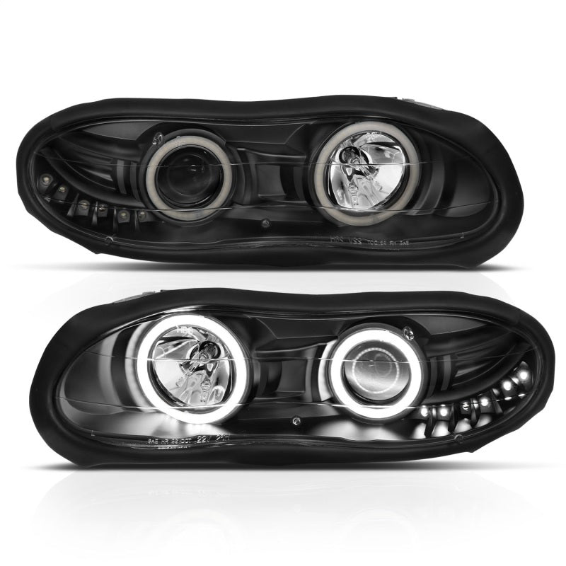 Load image into Gallery viewer, ANZO 1998-2002 Chevrolet Camaro Projector Headlights w/ Halo Black
