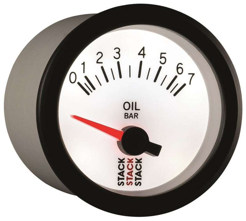 Load image into Gallery viewer, Autometer Stack 52mm 0-7 Bar M10 Male Electric Oil Pressure Gauge - White
