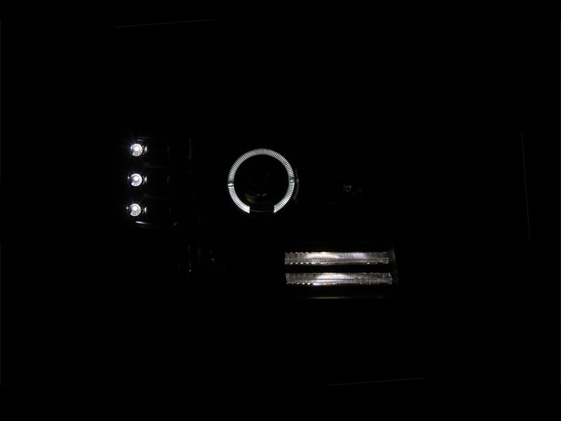 Load image into Gallery viewer, ANZO 1992-1996 Ford F-150 Projector Headlights w/ Halo Black w/ Side Markers and Parking Lights
