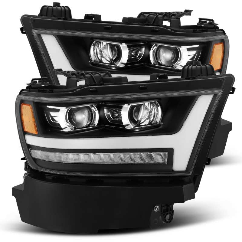 Load image into Gallery viewer, AlphaRex 19-20 Ram 1500HD PRO-Series Proj Headlight Plnk Style Blk w/Activ Light/Seq Signal/Plnk DRL
