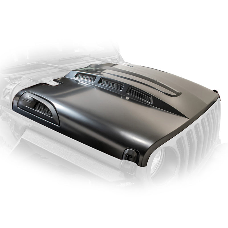 Load image into Gallery viewer, DV8 Offroad 18+ Jeep JL Heat Dispersion Hood - Primer Black
