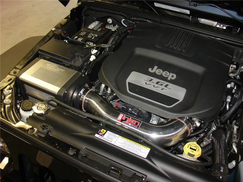 Load image into Gallery viewer, Injen 12-13 Jeep Wrangler JK 3.6L V6 Polished Short Ram Intake w/ Power Flow Box
