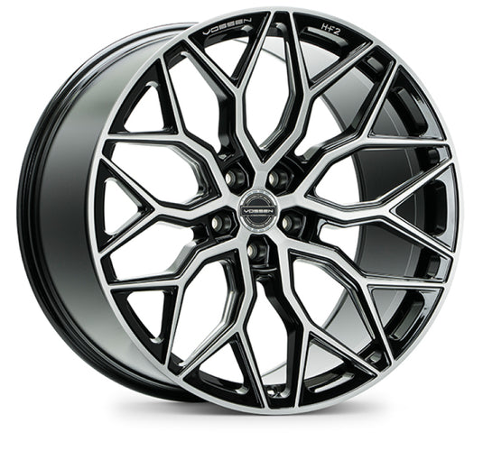 Vossen HF-2 24x10 / 5x130 / ET15 / Deep Face / 84.1 - Brushed Gloss Black Wheel