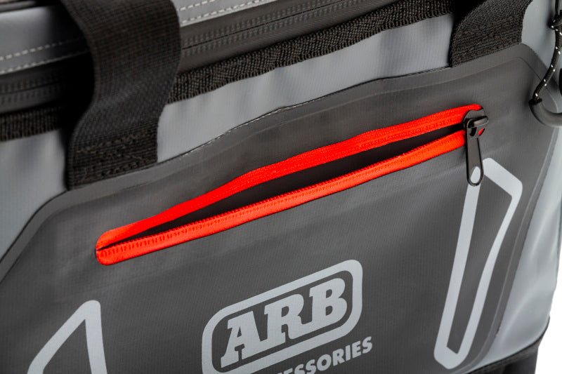 Load image into Gallery viewer, ARB Cooler Bag Charcoal w/ Red Highlights 15in L x 11in W x 9in H Holds 22 Cans
