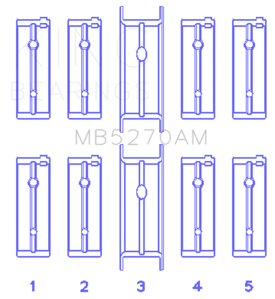 King Engine Bearings Chrysler 148/148 Turbo DOHC 16V/Jeep 148 DOHC 16V Main Bearing Set - Size STD