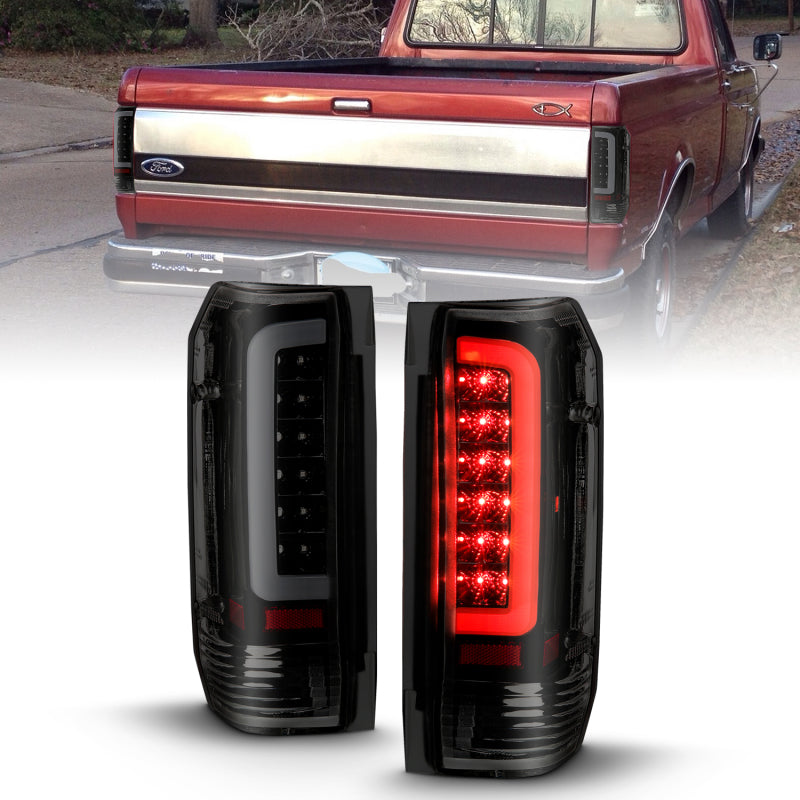 Load image into Gallery viewer, ANZO 1987-1996 Ford F-150 LED Taillights Black Housing Smoke Lens (Pair)
