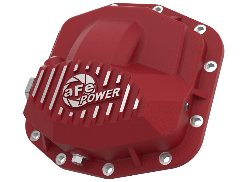 Load image into Gallery viewer, aFe Power Pro Series Front Differential Cover Red w/Machined Fins 18-19 Jeep JL (Dana M210)
